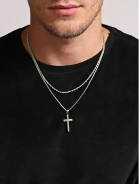 Double Layered Mens Necklace