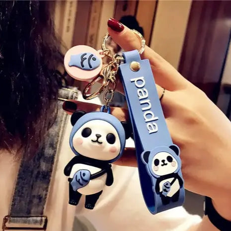 Trendy Women Multi Color PVC Cartoon Keychain