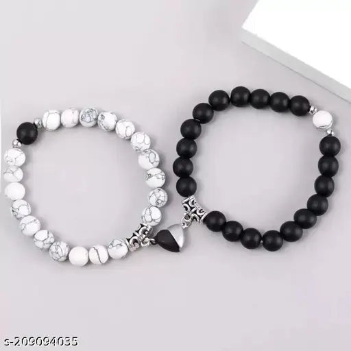 Couple Bracelet Gifts Heart Shape Alloy Magnet Wristband